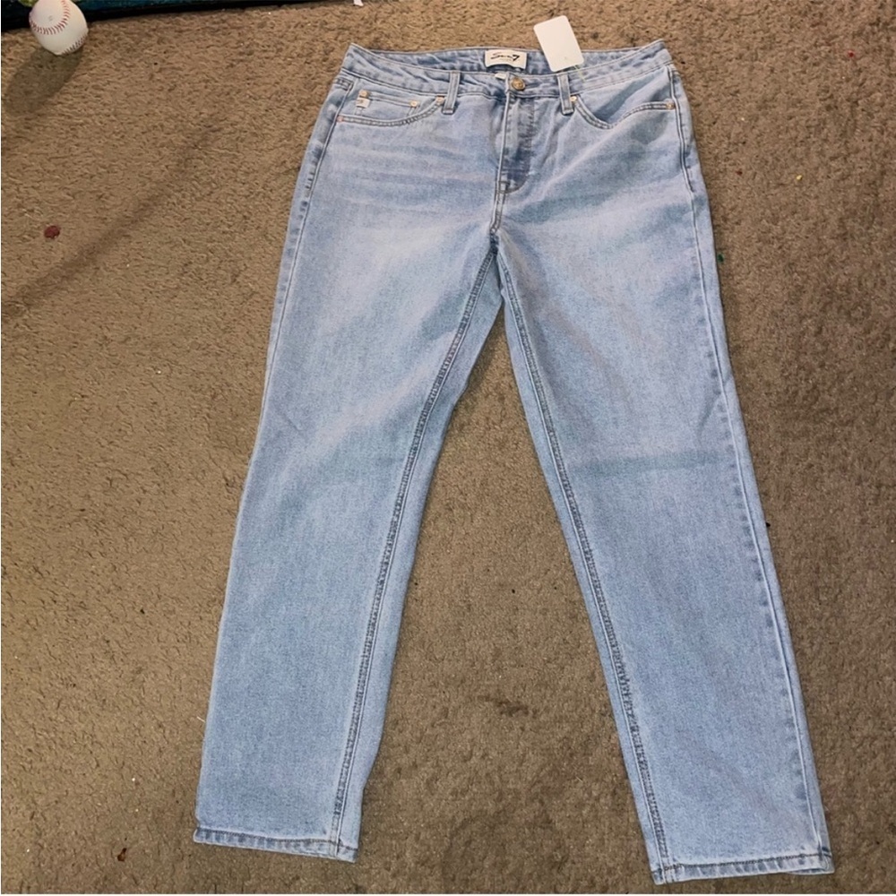 Seven7 Women's Straight Leg Jeans in Light Blue